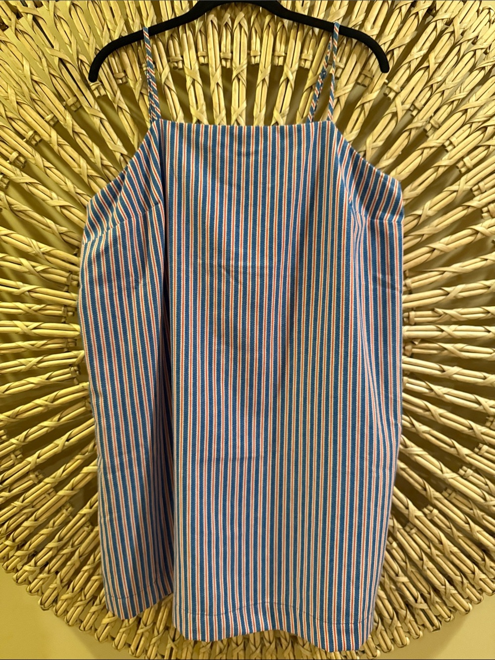 Women’s Blue and Pink Striped Spaghetti Strap Dress
